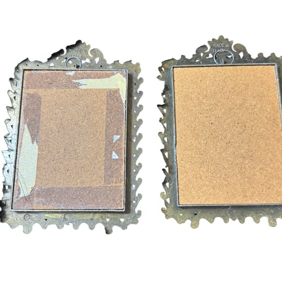 Vintage Italian Bronze Photo Frame Baroque Victorian Rococo Style Frame Set Of 2 - Picture 4 of 8